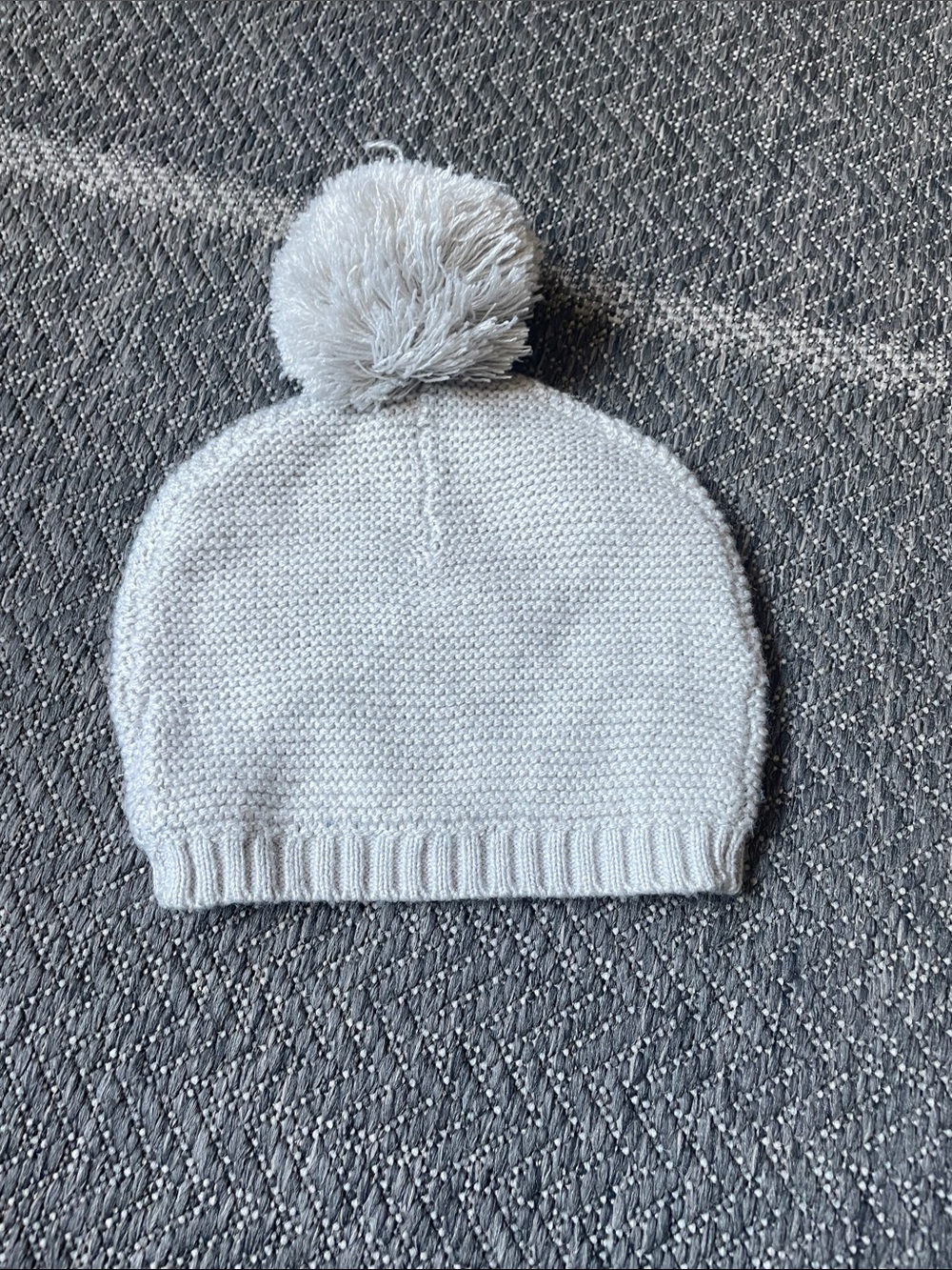 Kids Light Gray Pom Pom Knit lined Hat